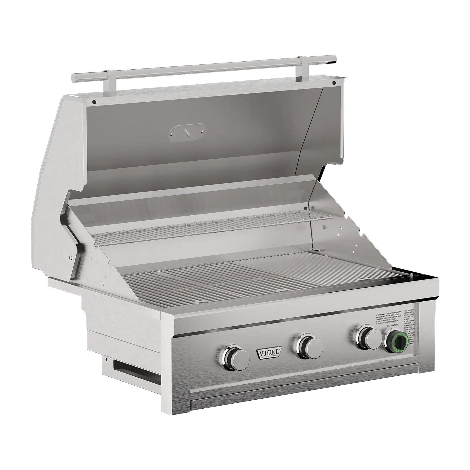 Videl Commercial 36-Inch 3-Burner Built-In Gas Grill with Built-In 1 Hour Timer