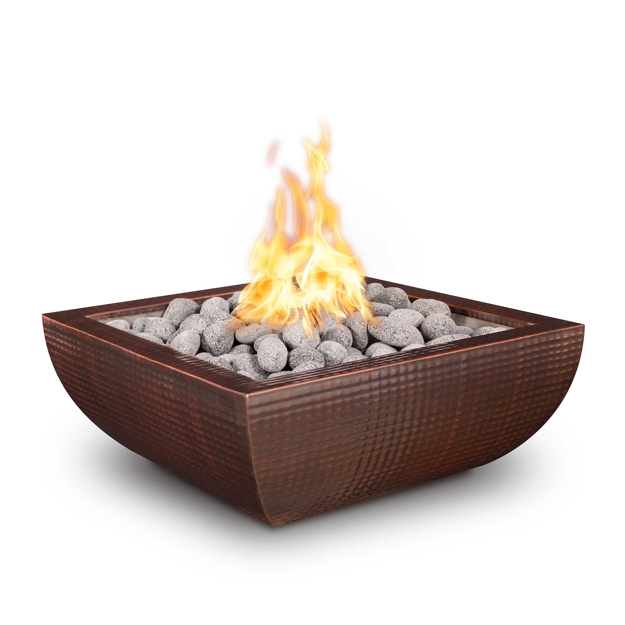 The Outdoor Plus Avalon Fire Bowl - Hammered Patina & Stainless Steel