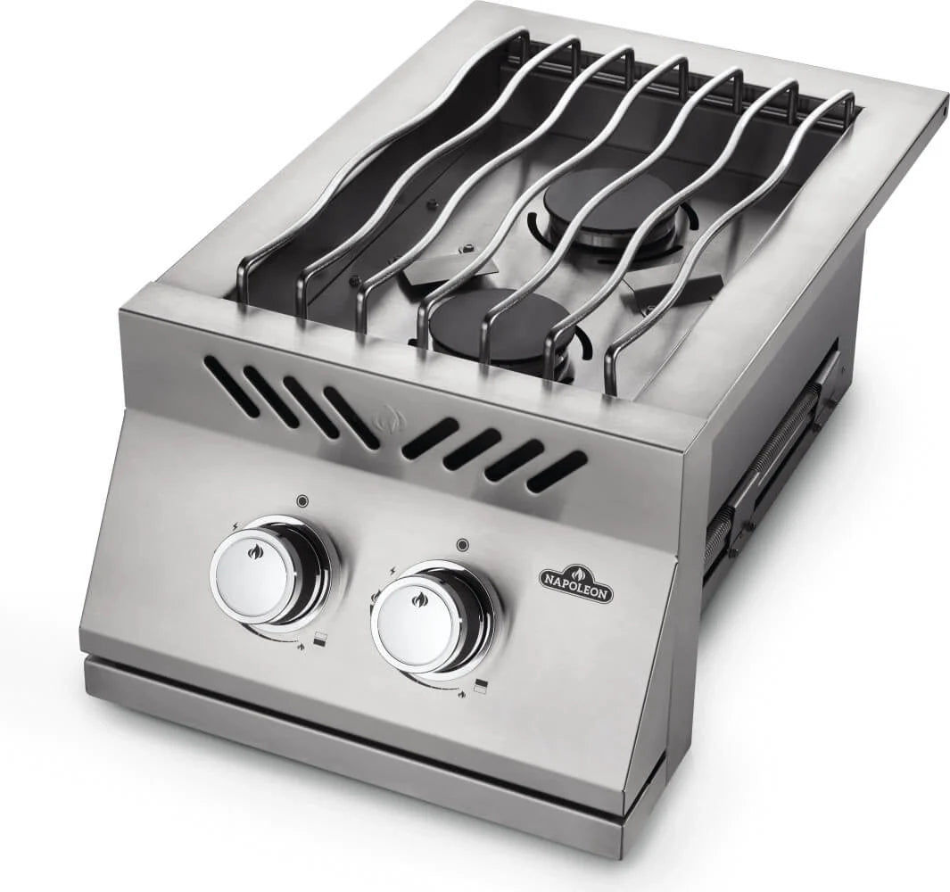 Napoleon 500 Series Inline Dual Range Top Burner with 7.5 mm Stainless Steel Iconic WAVE™ Cooking Grids