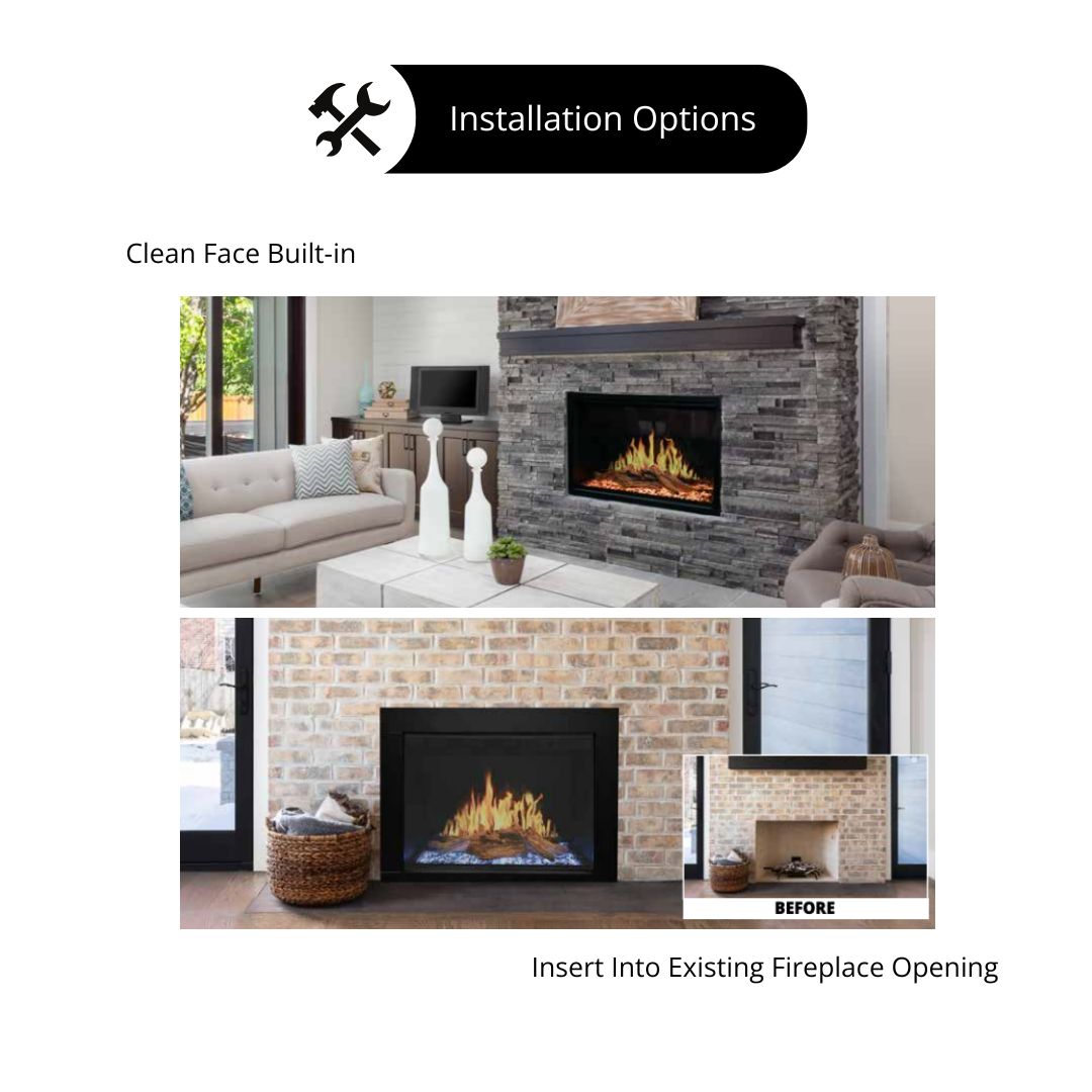 Modern Flames Orion Traditional Fireplace Installation Options