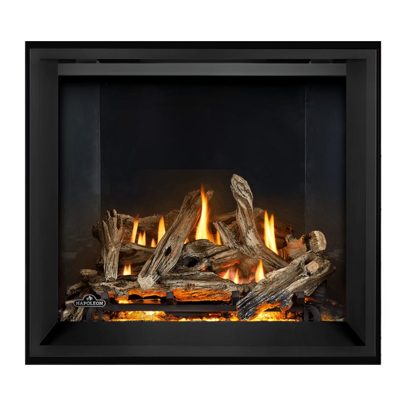 Napoleon Elevation X 36 Direct Vent Fireplace with Westminster Grey Standard Interior Panel and Birch Log Set