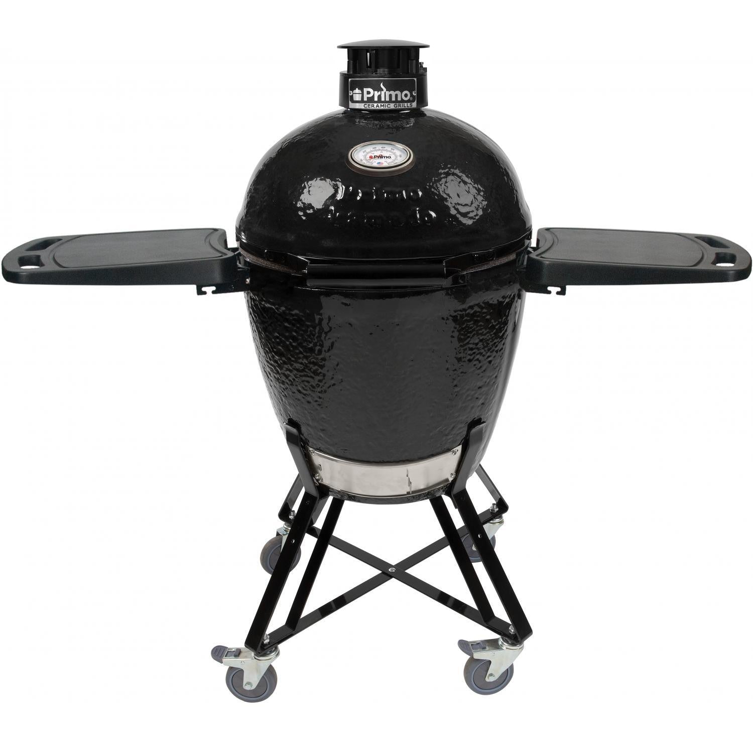 Primo All-In-One Round Ceramic Kamado Grill With Cradle & Side Shelves