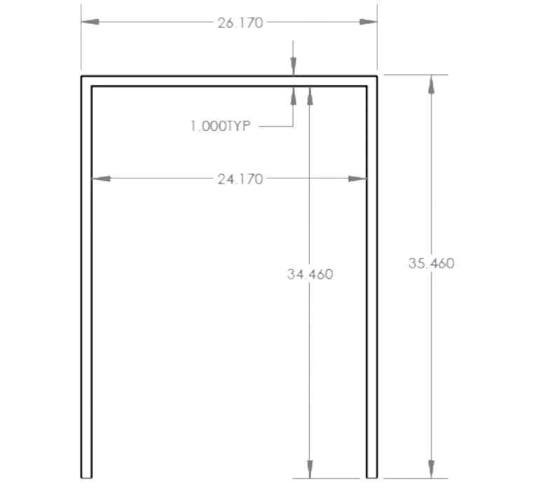 Summerset RTK-24LG Front Dimensions