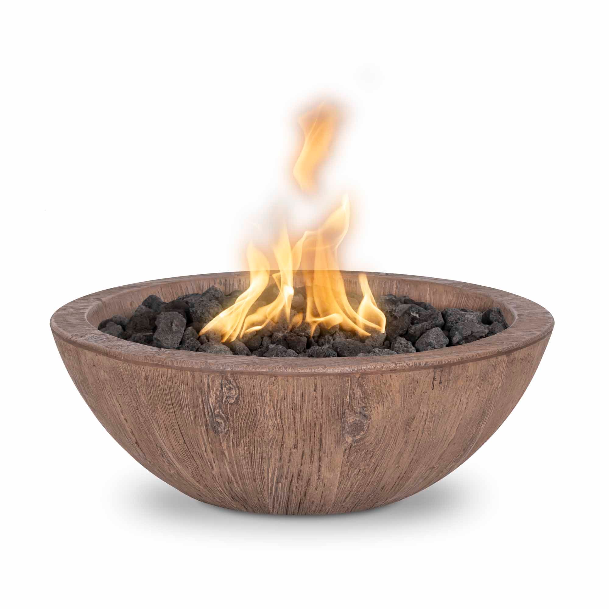 The Outdoor Plus Sedona Fire Bowl - Wood Grain Concrete