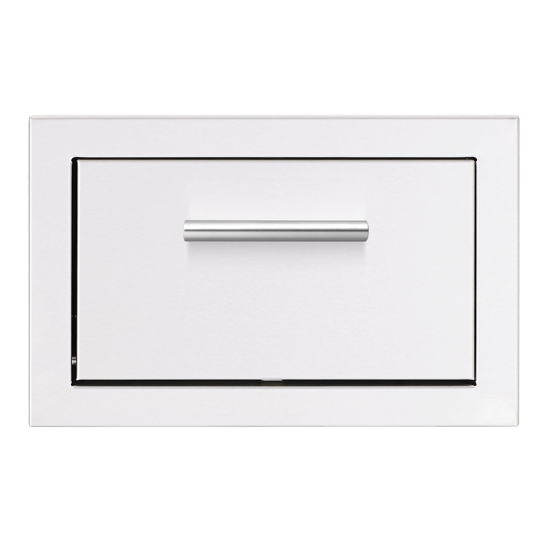 A stainless steel paper towel holder with a sleek horizontal brushed handle, designed for outdoor kitchen or utility use.