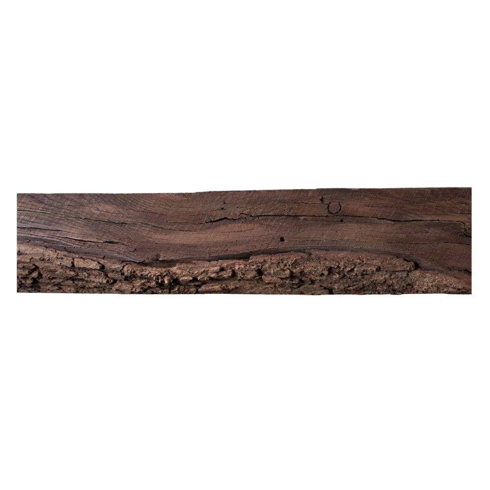 Close Up on Lexington Hearth Rickhouse Faux Wood Mantel Shelf - Maduro