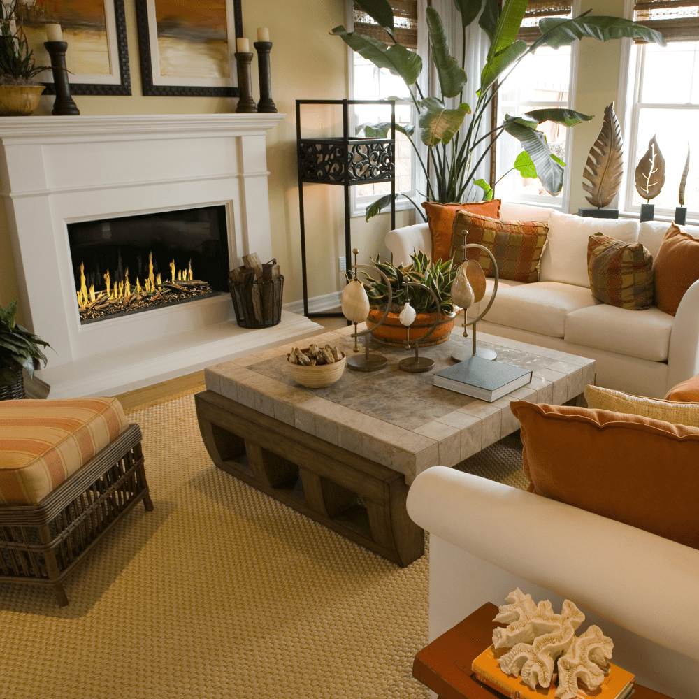 Modern Flames Orion Multi Built-In Electric Fireplace in traditional living room