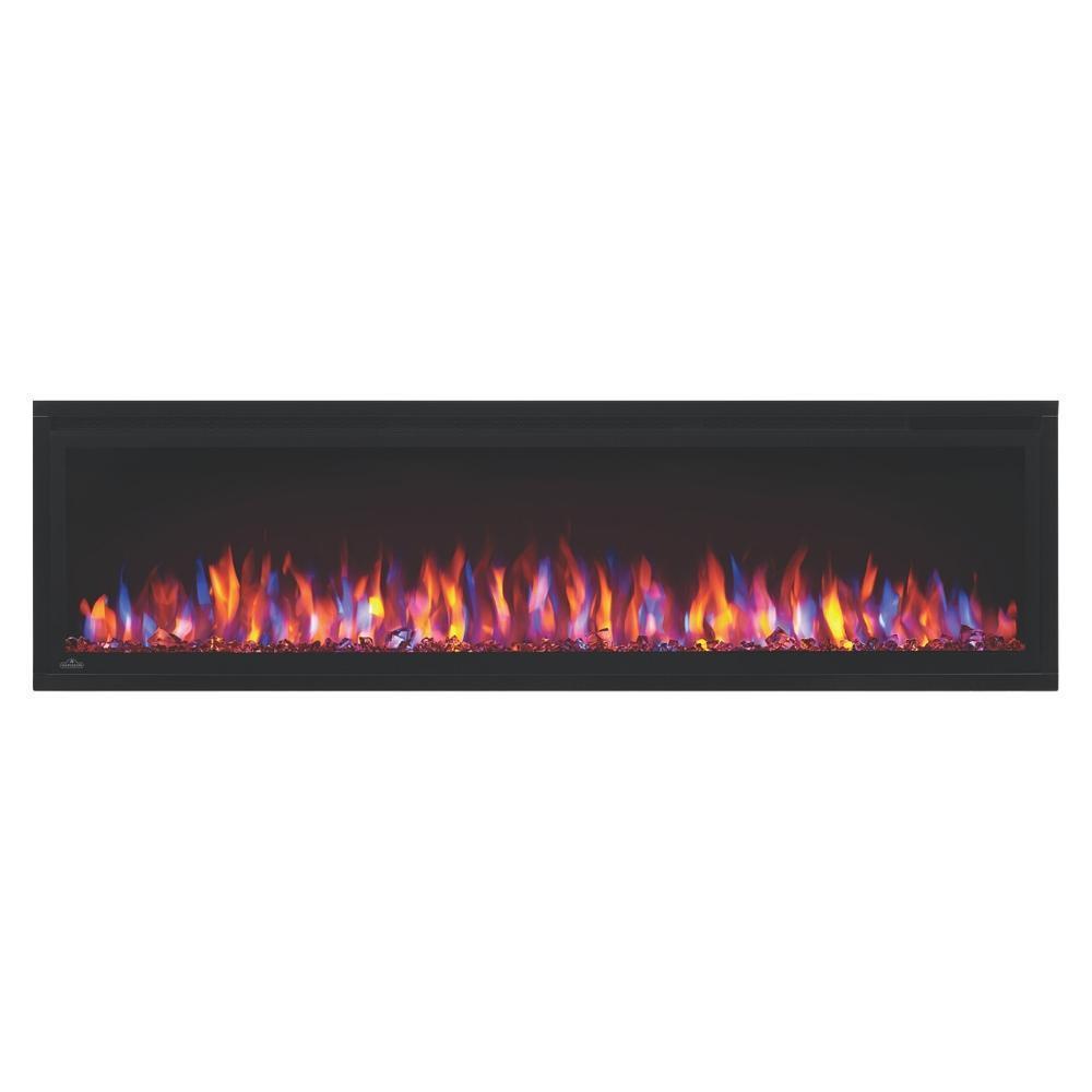 Napoleon Entice™ Built-in / Wall Mounted Electric Fireplace with blue and orange flames
