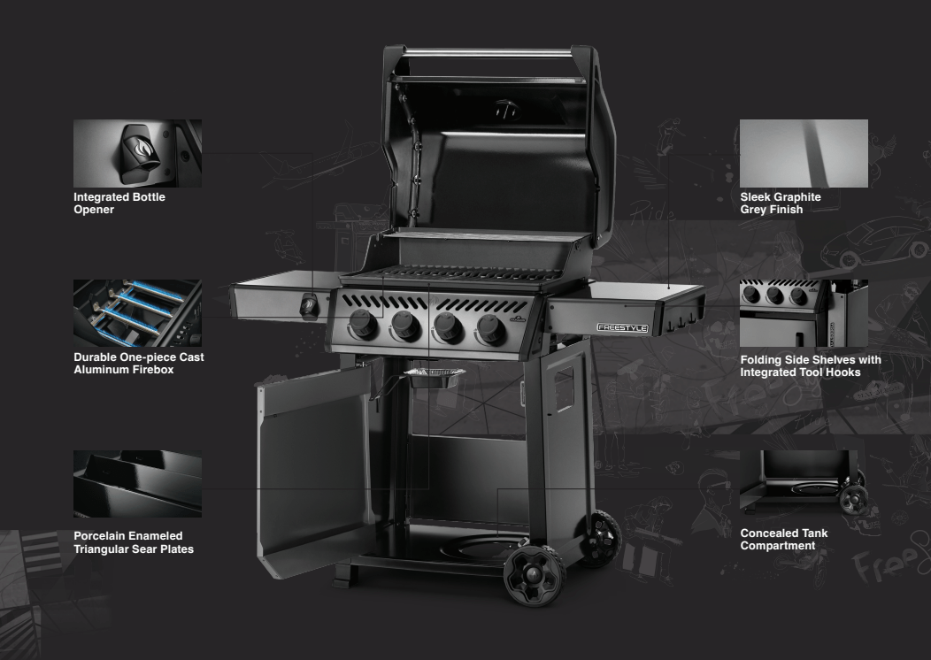 Napoleon Napoleon Freestyle 365 SB Gas Grill (Propane - Online Only) - F365DSBPGT-ECP F365DSBPGT-ECP Barbecue Finished - Gas