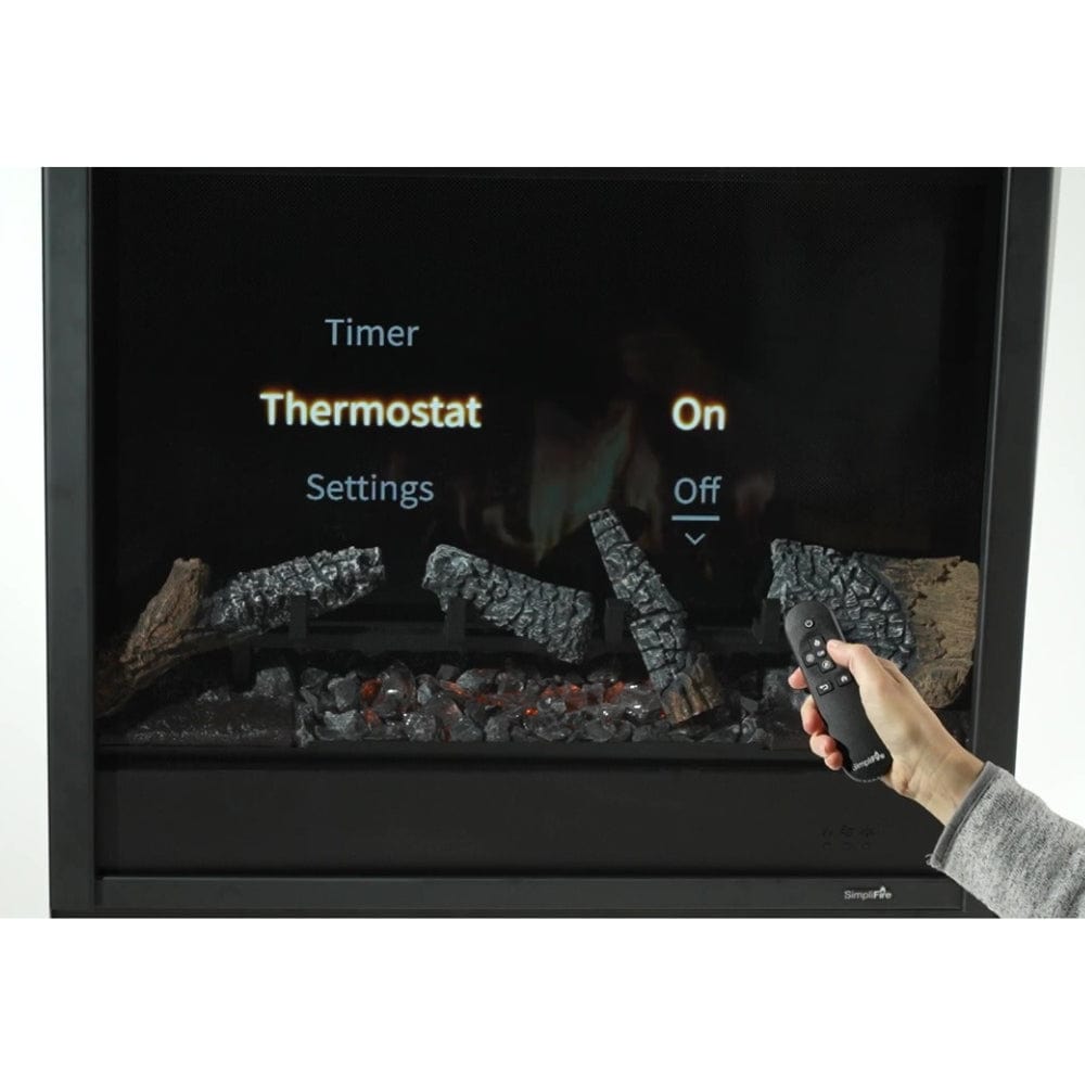 simplifire inception electric fireplace controls on electric fireplace