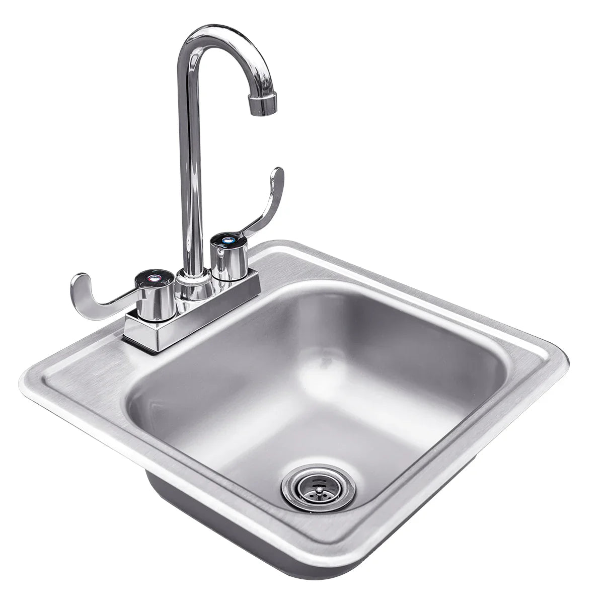 Summerset 15-inch Drop-In Sink & Hot/Cold Faucet Top Left Angle