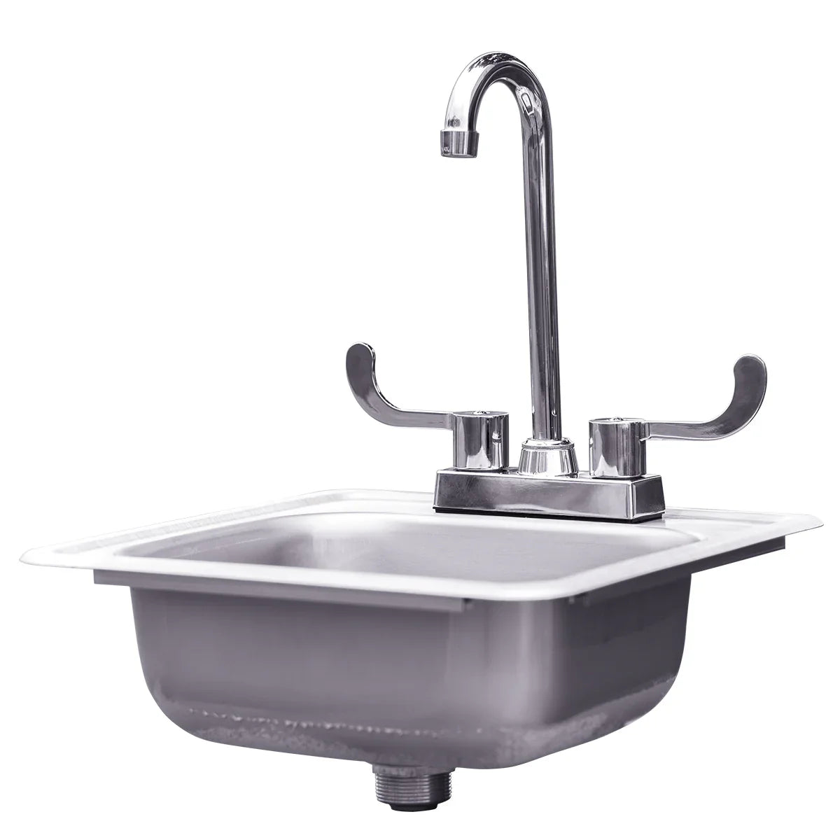Summerset 15-inch Drop-In Sink & Hot/Cold Faucet Front Angled