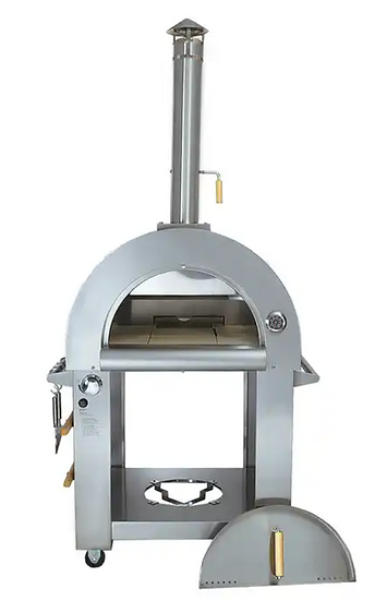 KoKoMo 32 Inch Dual Fuel Gas or Wood Fired Stainless Steel Pizza Oven