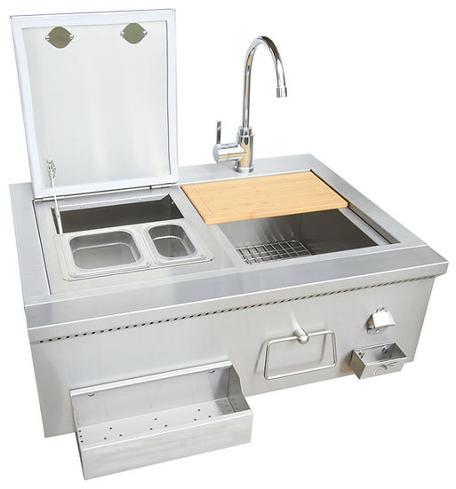 KoKoMo 30" Built-In Bartender Cocktail Station With Sink Bottle Opener and Ice Chest