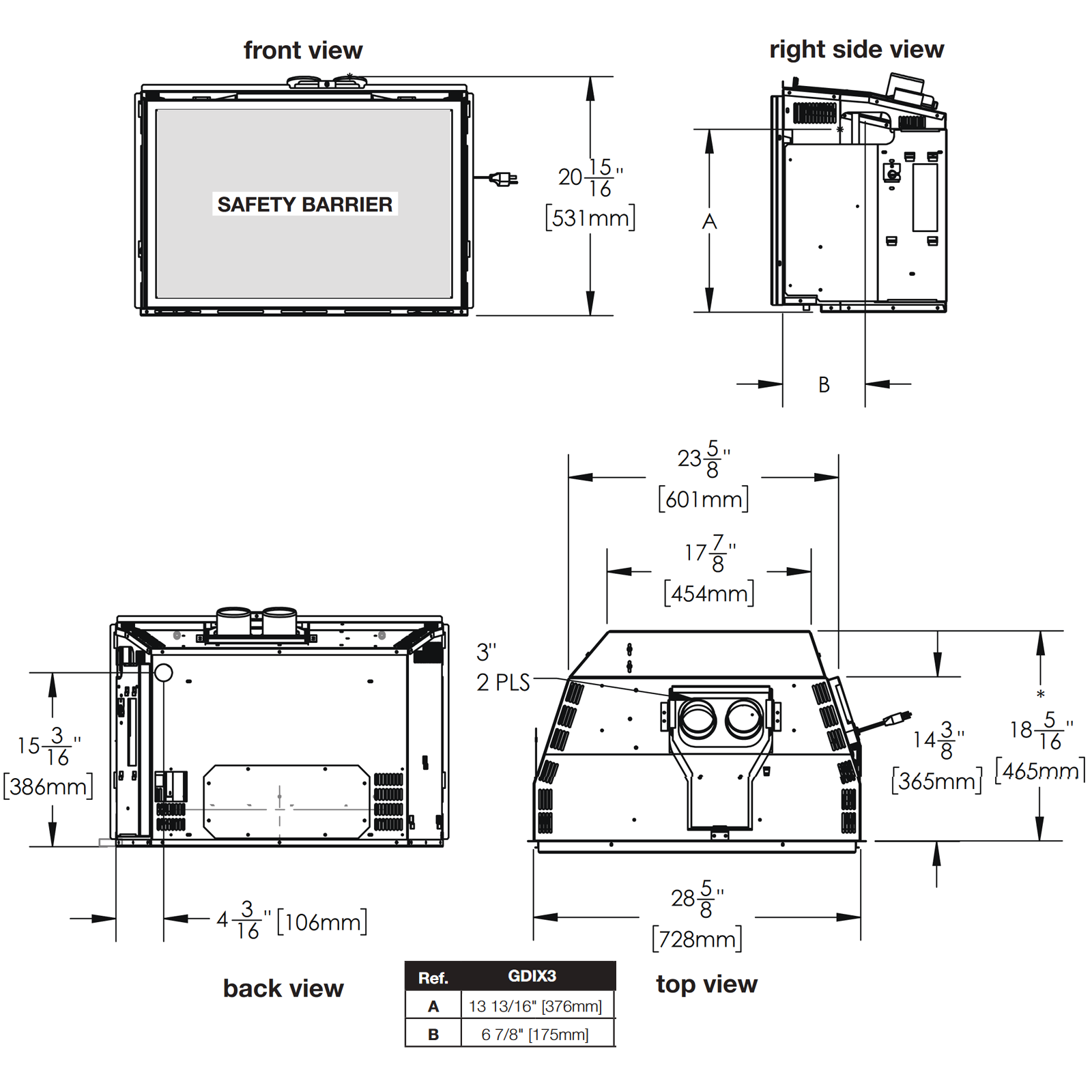 Napoleon Oakville GDIX3 Gas Insert | GDIX3N