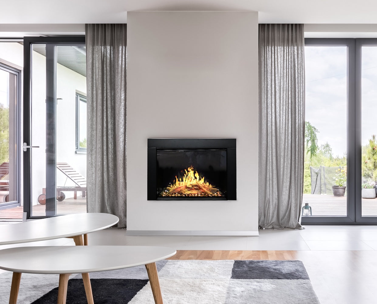 Modern Flames Orion Traditional Electric Fireplace with Surround in Living Room 