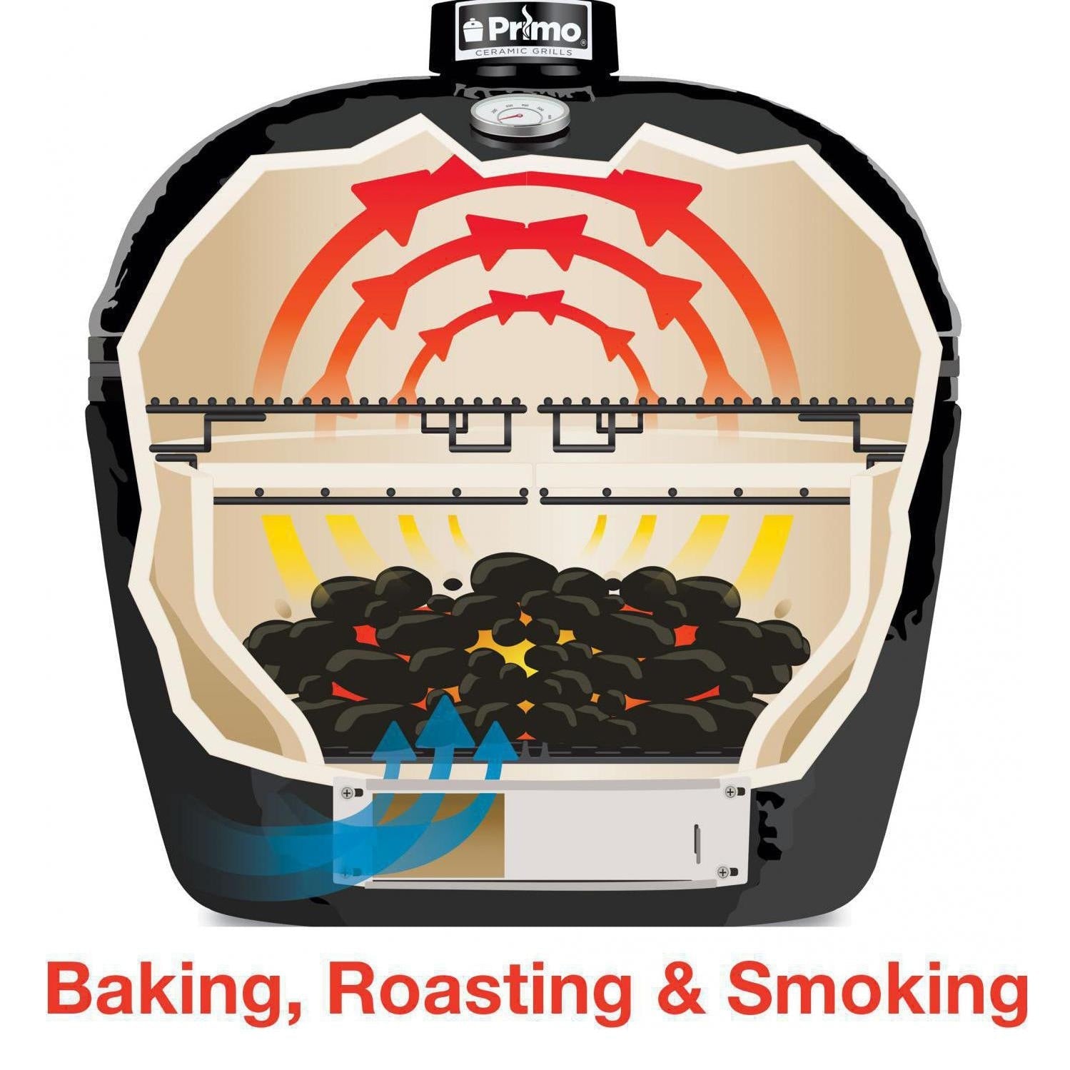 Primo Oval LG 300 Charcoal Ceramic Kamado Grill