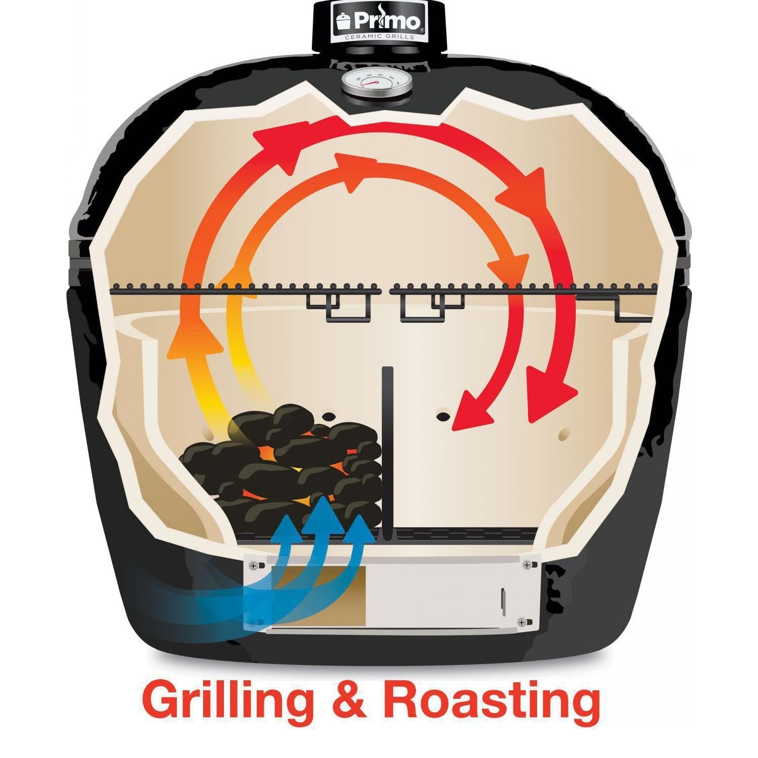 Primo Oval LG 300 Charcoal Ceramic Kamado Grill