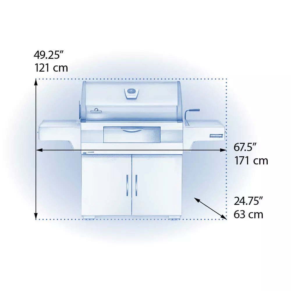 Napoleon Professional 605 Charcoal Grill Overall Dimensions