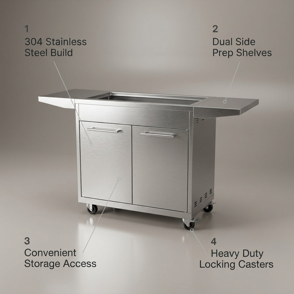 KoKoMo Grill Cart — Feature Infographic