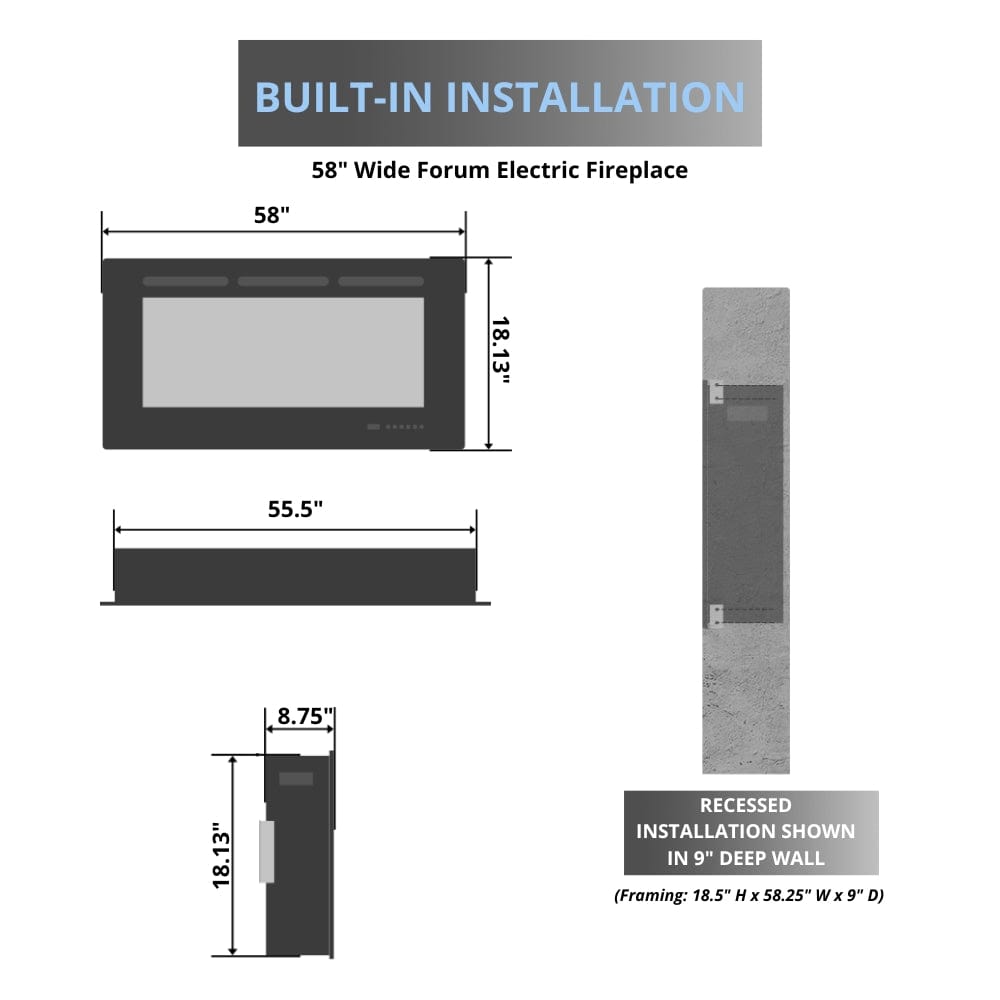 Simplifire Forum 55 Electric Fireplace Specs